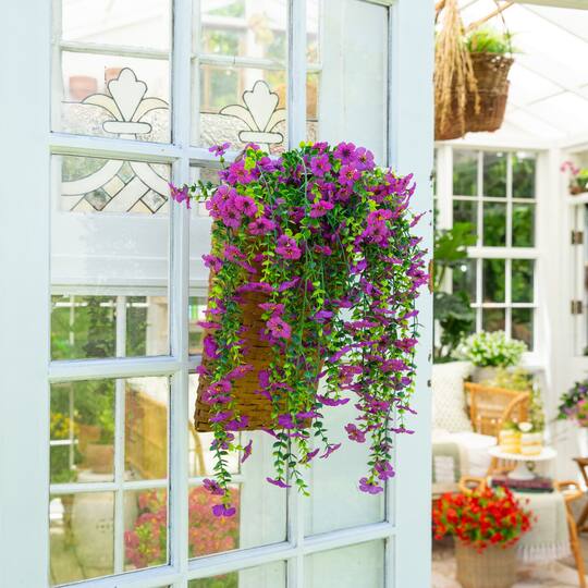 30" UV Resistant Artificial Daisy Hanging Bushes